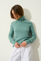Jersey de cuello alto - Cassy - Verde jaspeado