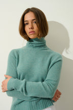 Roll-Neck Jumper - Cassy - Marl Green