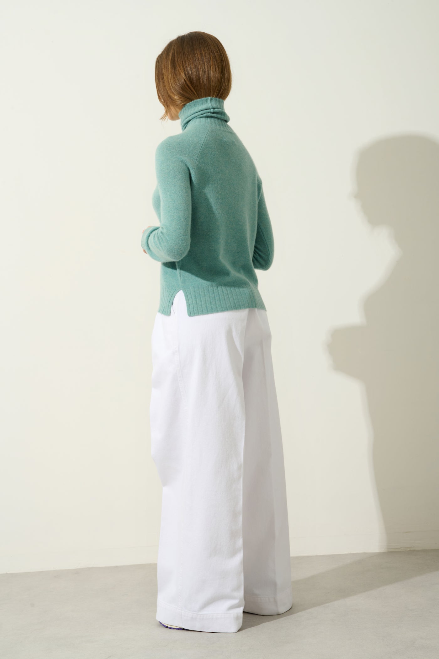 Roll-Neck Jumper - Cassy - Marl Green