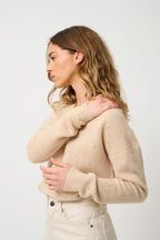 Pull Col V 4 Fils - Doty - Sable