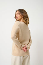 Pull Col V 4 Fils - Doty - Sable