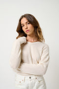 Pull Col V 4 Fils - Doty - Neige