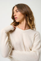 Pull Col V 4 Fils - Doty - Neige