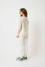 Pull Col V 4 Fils - Doty - Neige