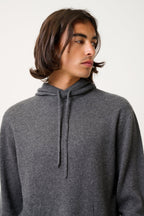 Hooded Sweater - 100% 2-Ply Cashmere - Anthracite Heather - Men
