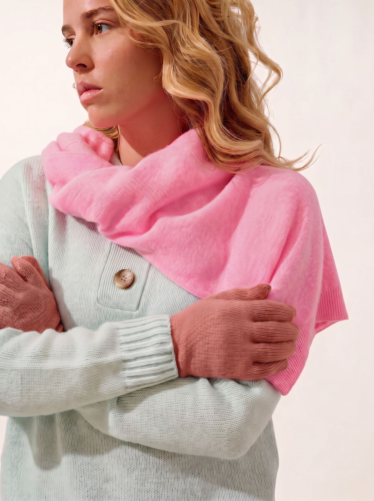 Guanti 4 Fili Roc - 100% Cashmere, 4 Fili - Terracotta - Unisex
