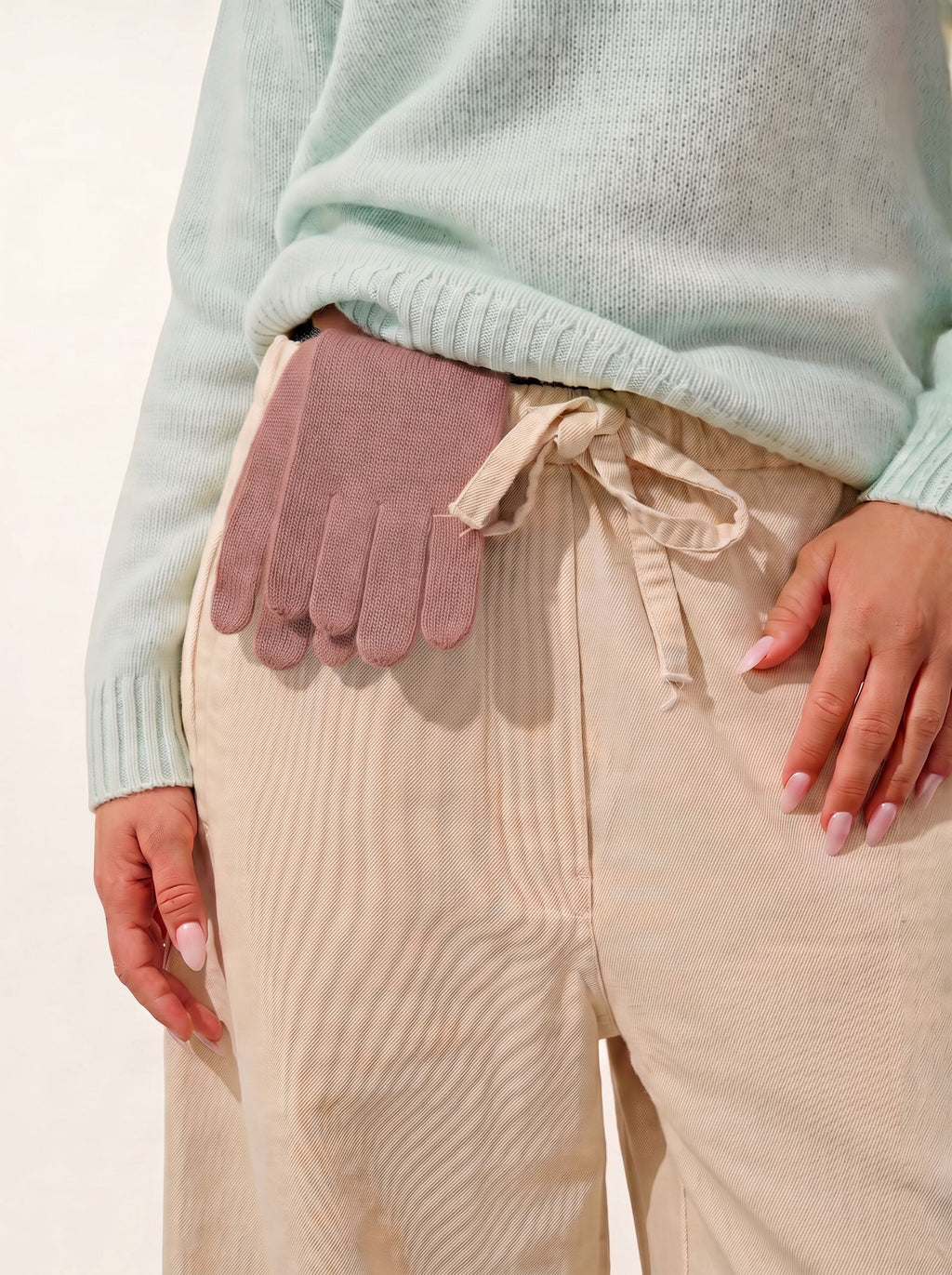 Guanti 4 Fili Roc - 100% Cashmere, 4 Fili - Terracotta - Unisex