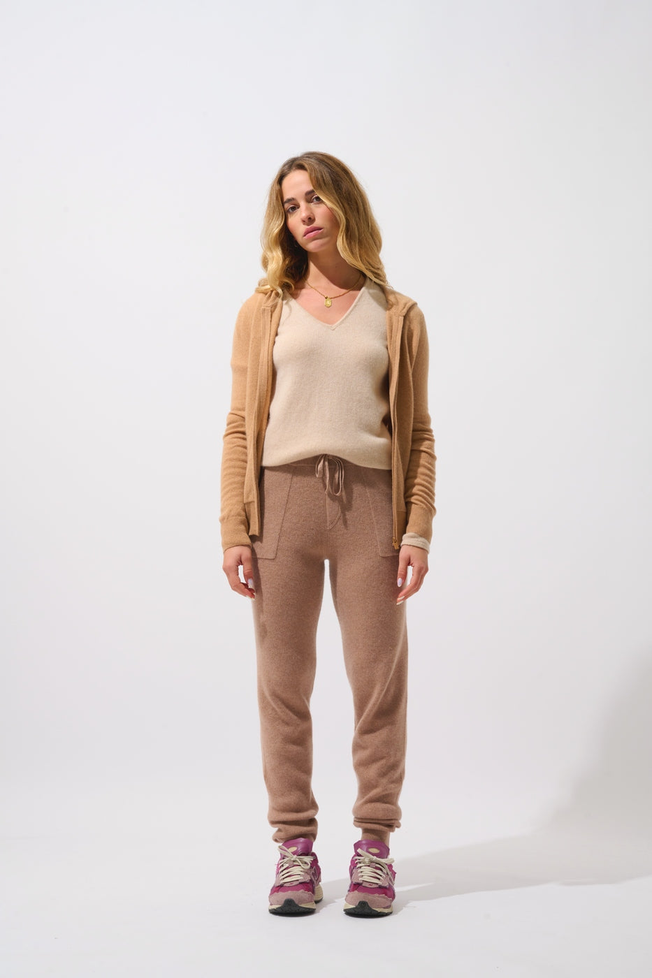 Cárdigan con cremallera y capucha - Colombis - Sahara