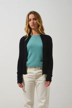 Gilet Zippé Col Montant - Alberte - Noir