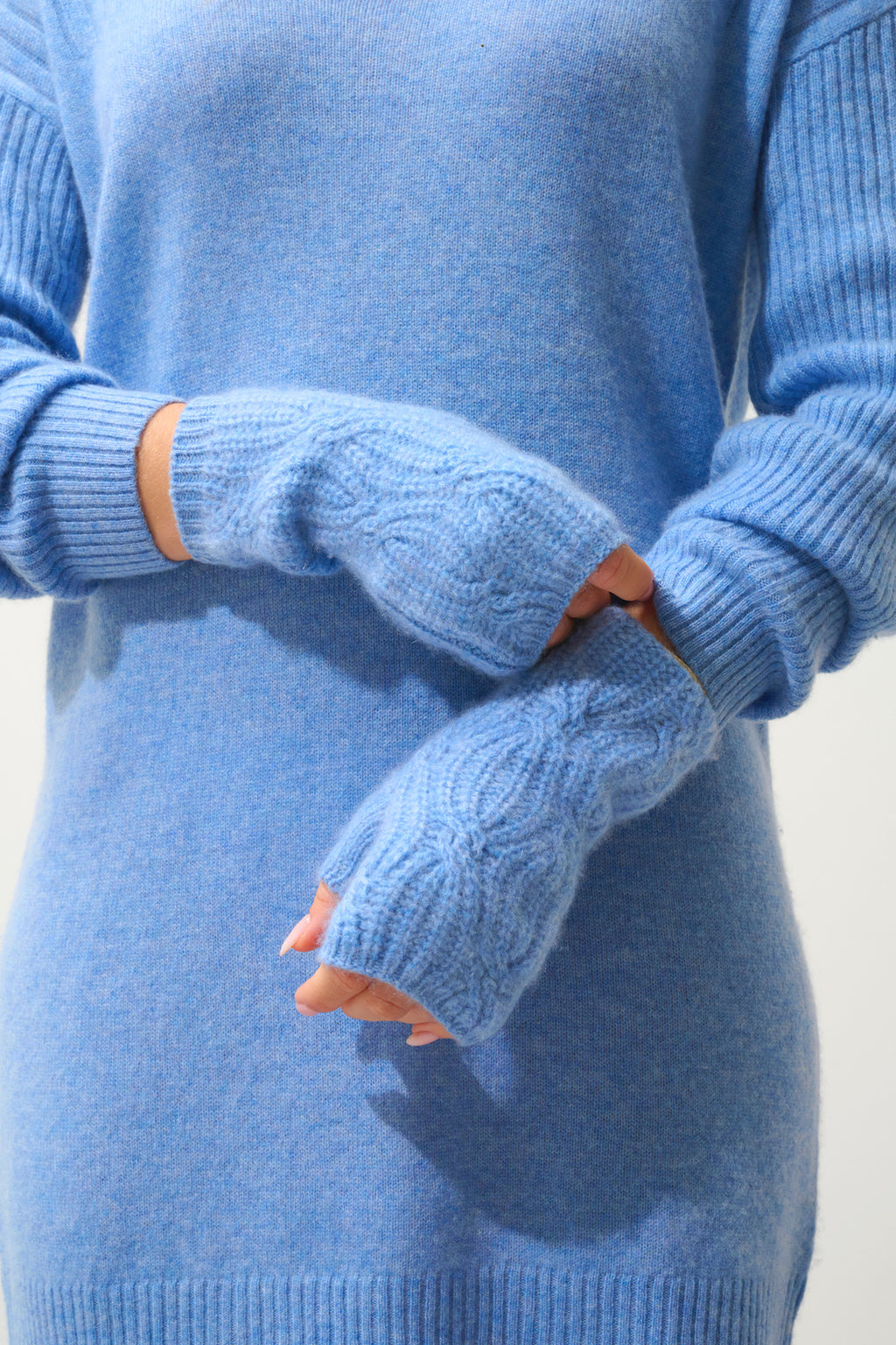Mitones Iris de 6 hilos - Sky - 100% cachemira de 6 hilos - Unisex