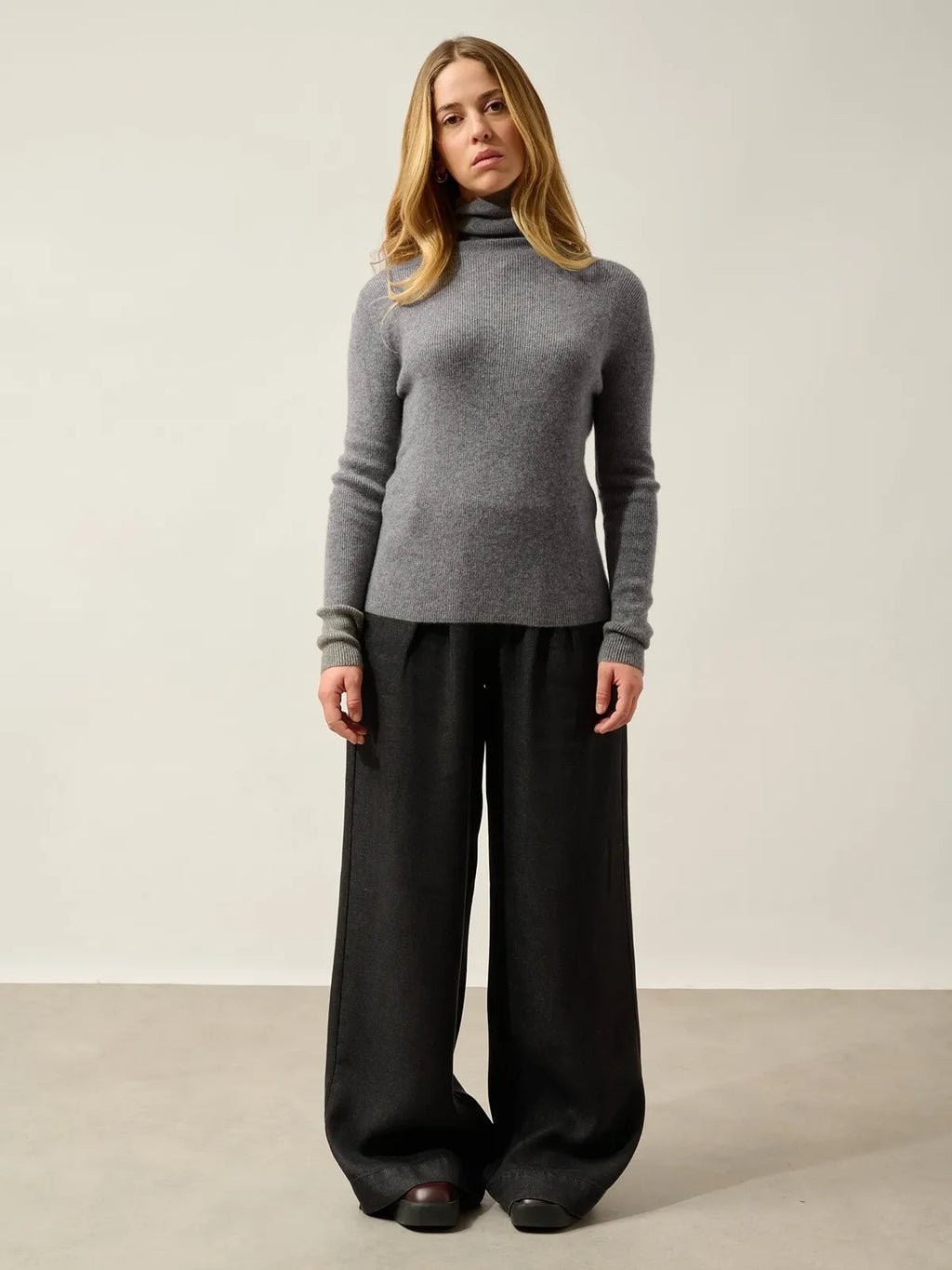 Maglione a Collo Alto - Suzie - Flanella mélange