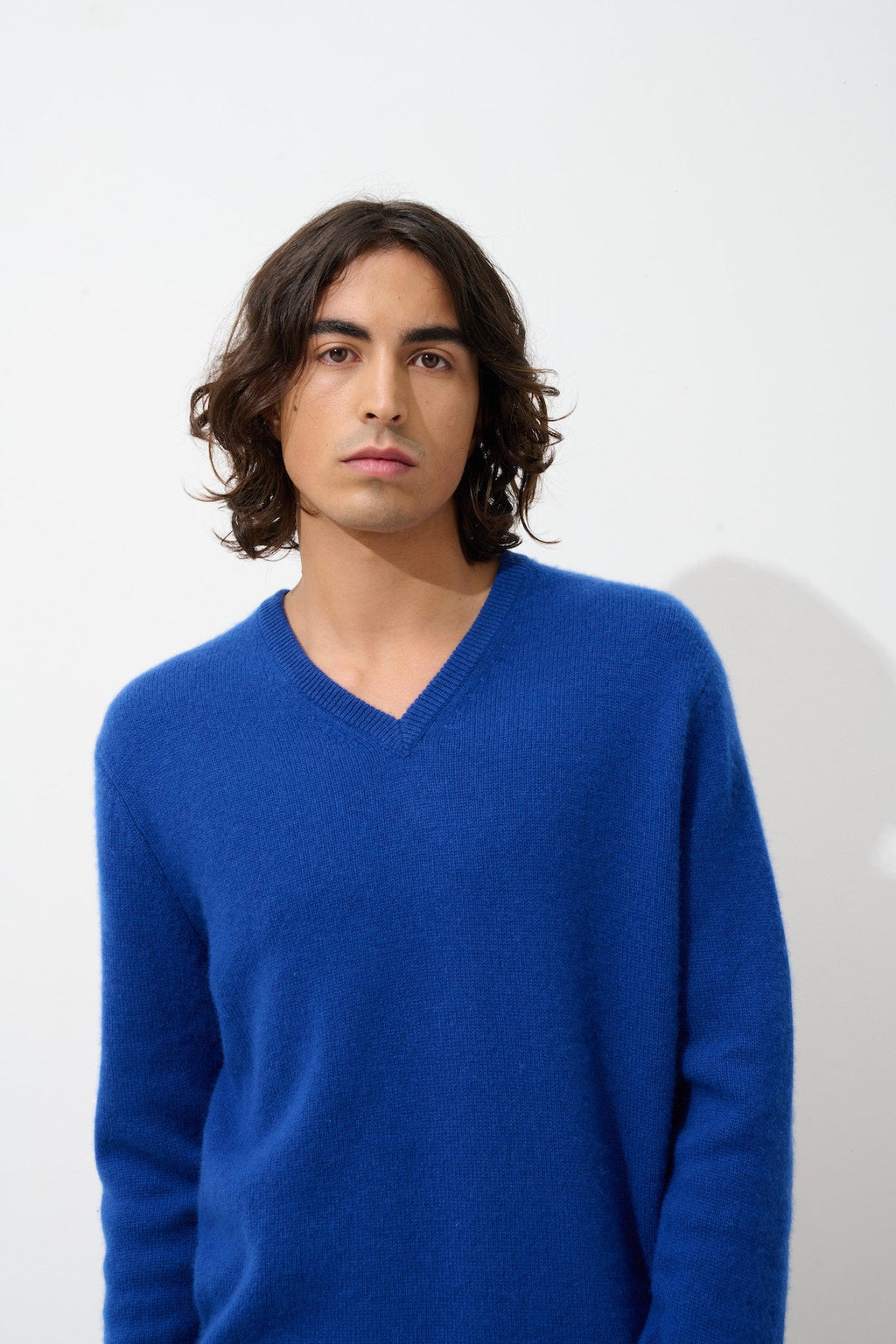 Pull Col V - 100% Cachemire 4 Fils - Outremer