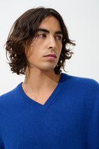 Pull Col V - 100% Cachemire 4 Fils - Outremer