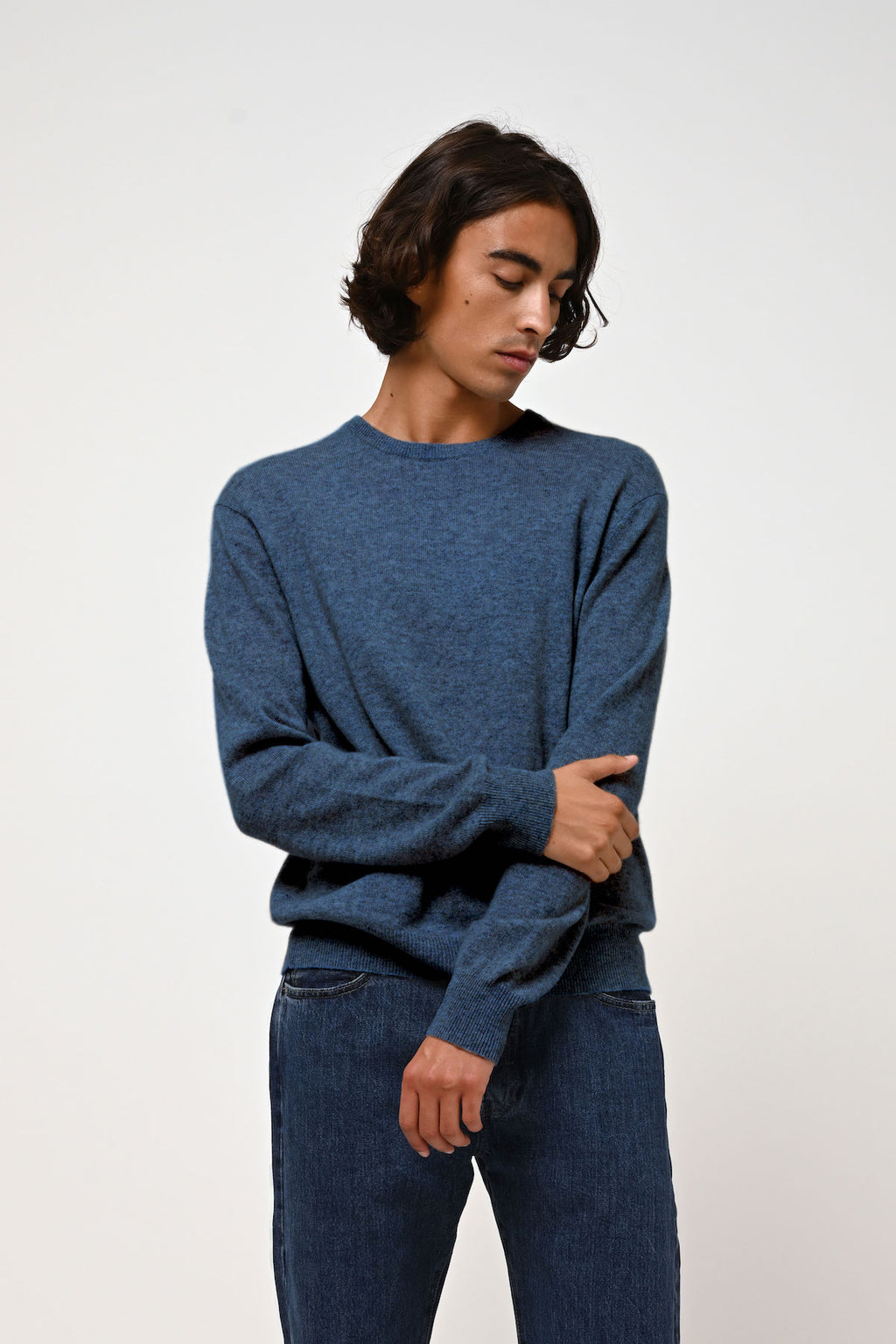 Jersey de cuello redondo - Aiglière - Océano jaspeado