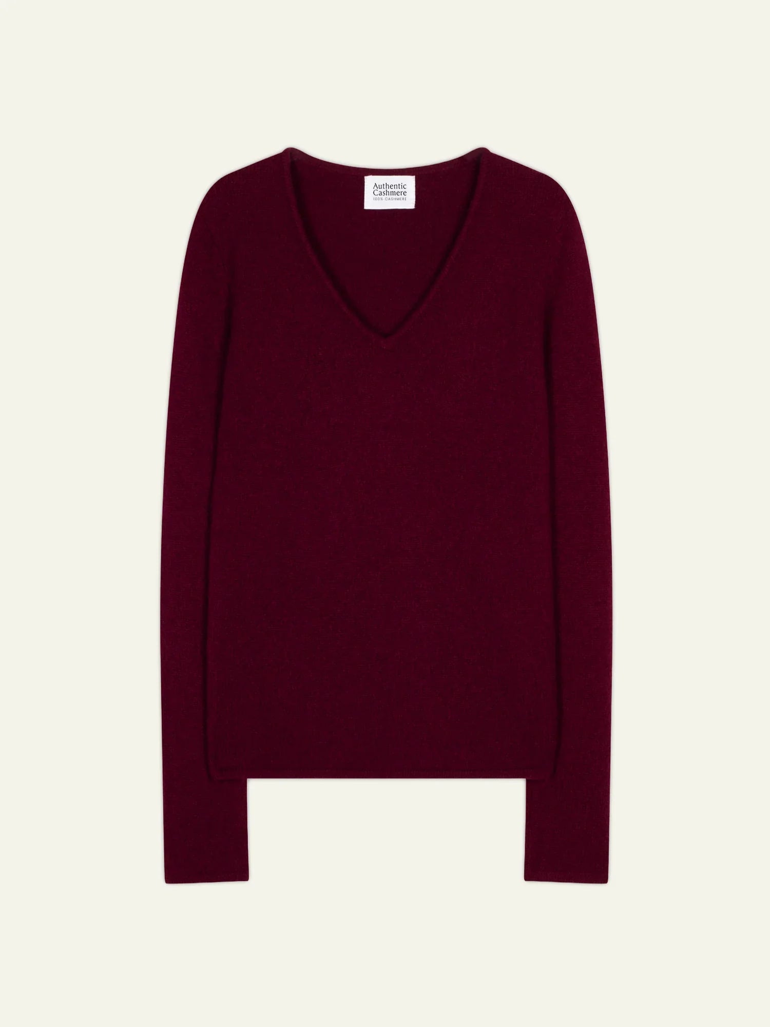 Maglione Scollo a V 4 Fili Chelsea - Bordeaux - 100% Cashmere 4 Fili - Donna