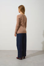 4-Ply V-Neck Jumper - Chelsea - Brown