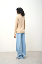 4-Ply Roll-Neck Jumper - Linda - Sand