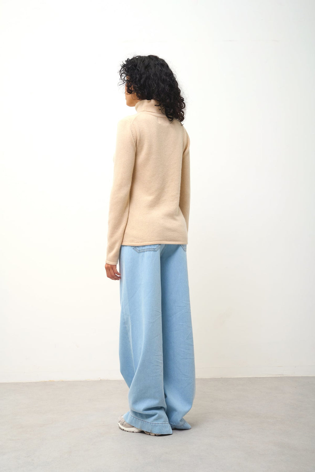 Pull Col Roulé 4 Fils - Linda - Sable
