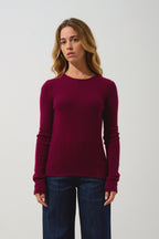 Round-Neck Jumper 4-Ply Ivy - Bordeaux - 100% 4-Ply Cashmere - Women