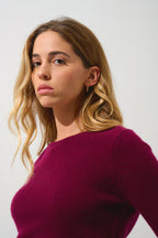 Round-Neck Jumper 4-Ply Ivy - Bordeaux - 100% 4-Ply Cashmere - Women