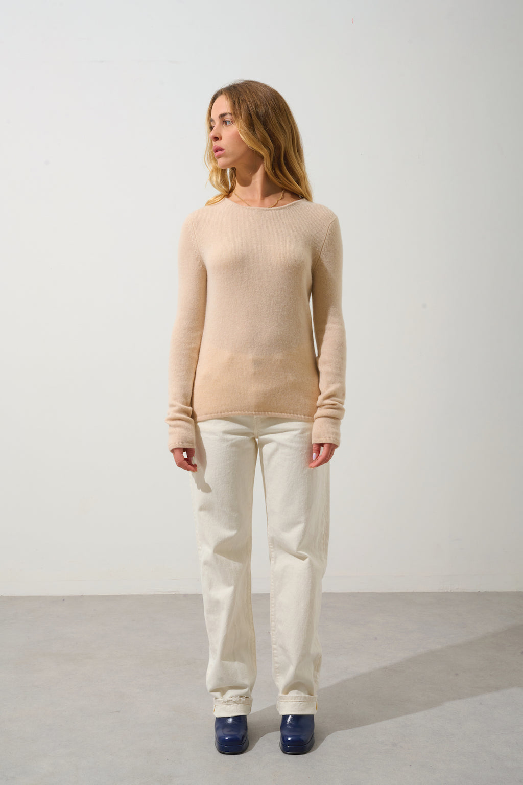 Crew-Neck Jumper 4-Ply - Ivy - Beige