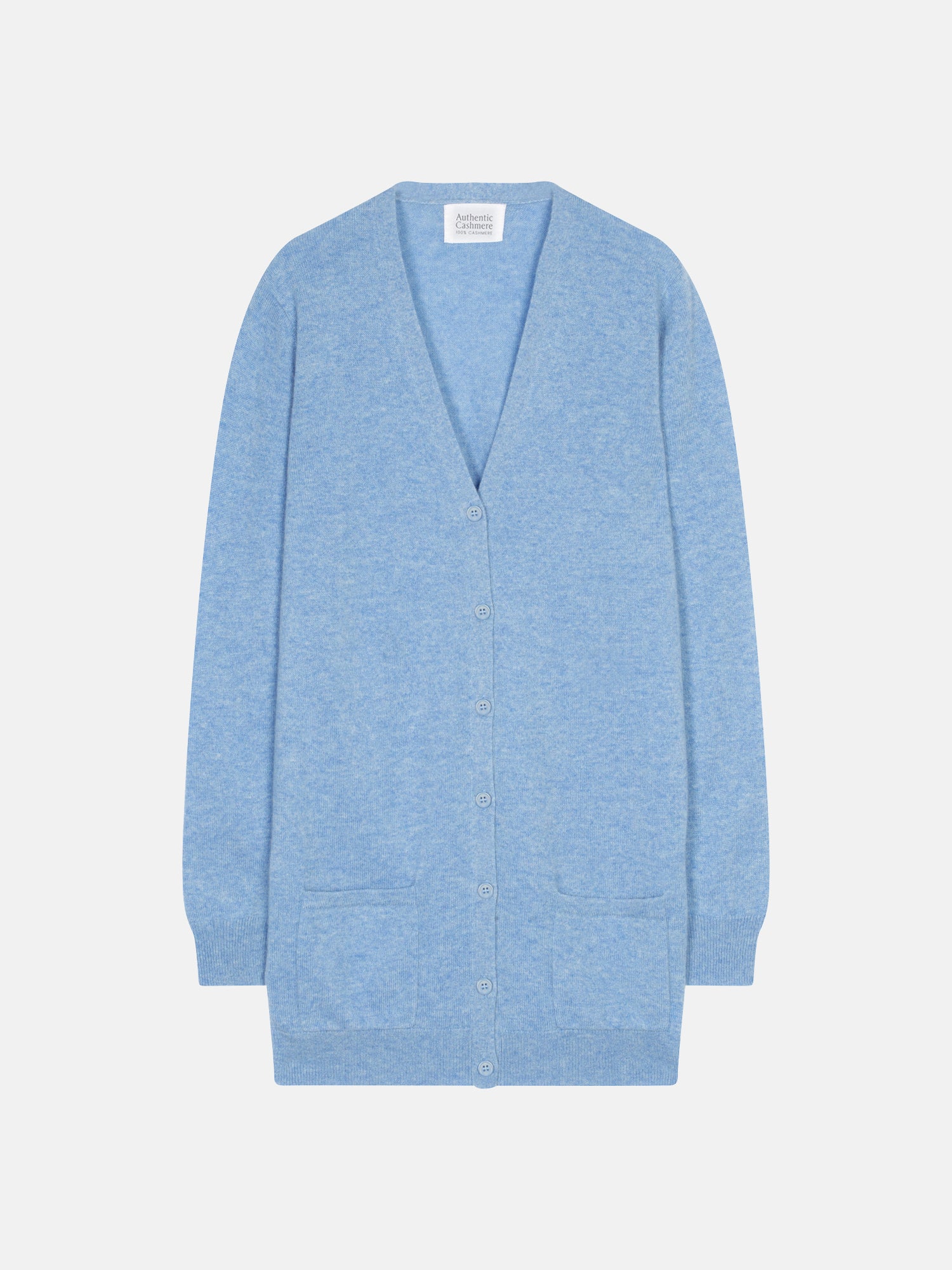 Cardigan - 100% Cachemire 2 Fils - Sky