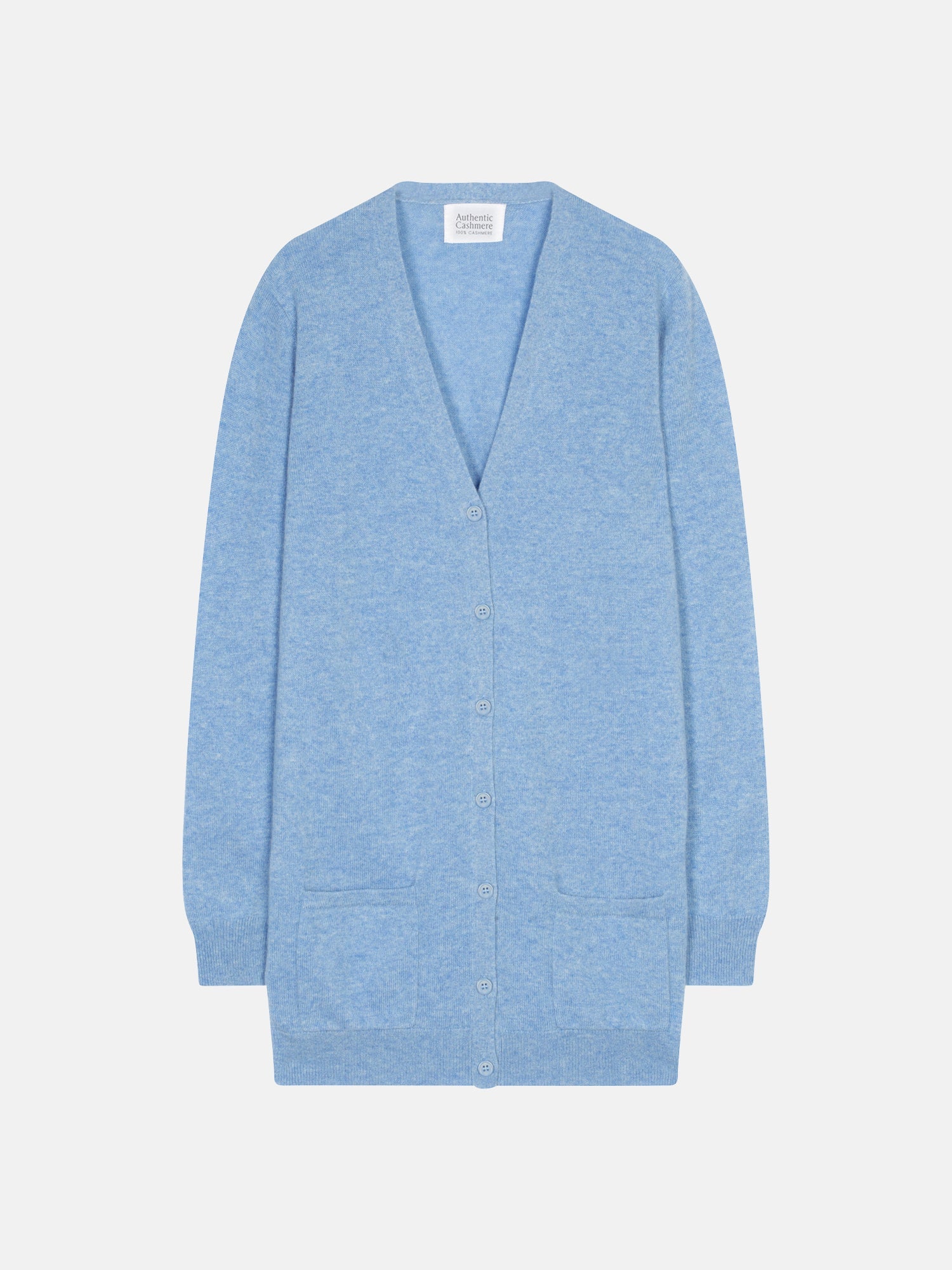 Cardigan - 100% Cachemire 2 Fils - Sky