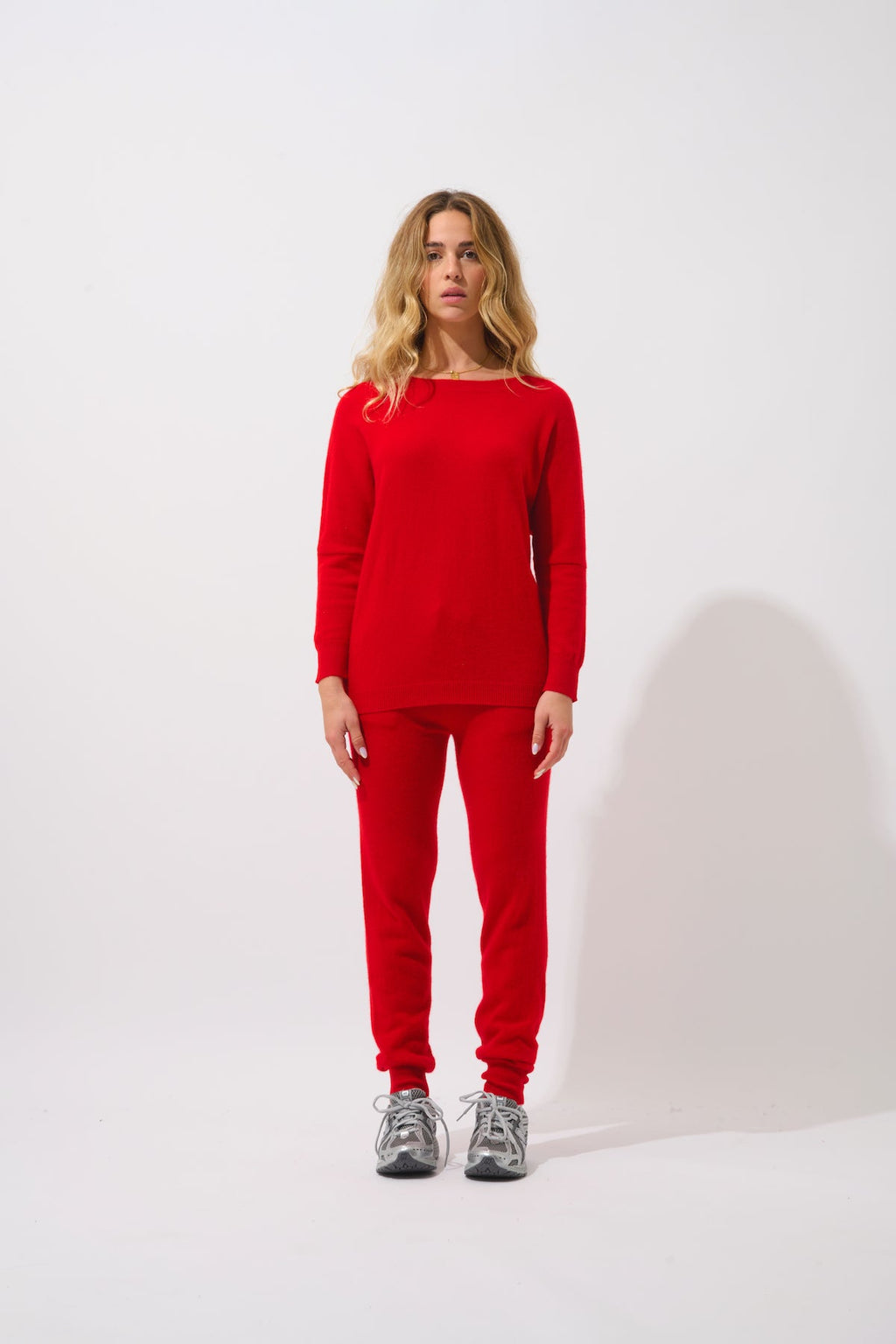 Pull Chauve Souris Goléon - Rouge - 100% Cachemire 2 Fils - Femme