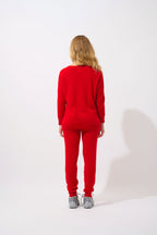 Pull Chauve Souris Goléon - Rouge - 100% Cachemire 2 Fils - Femme