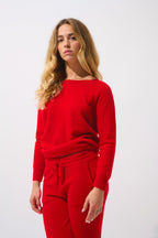 Pull Chauve Souris Goléon - Rouge - 100% Cachemire 2 Fils - Femme