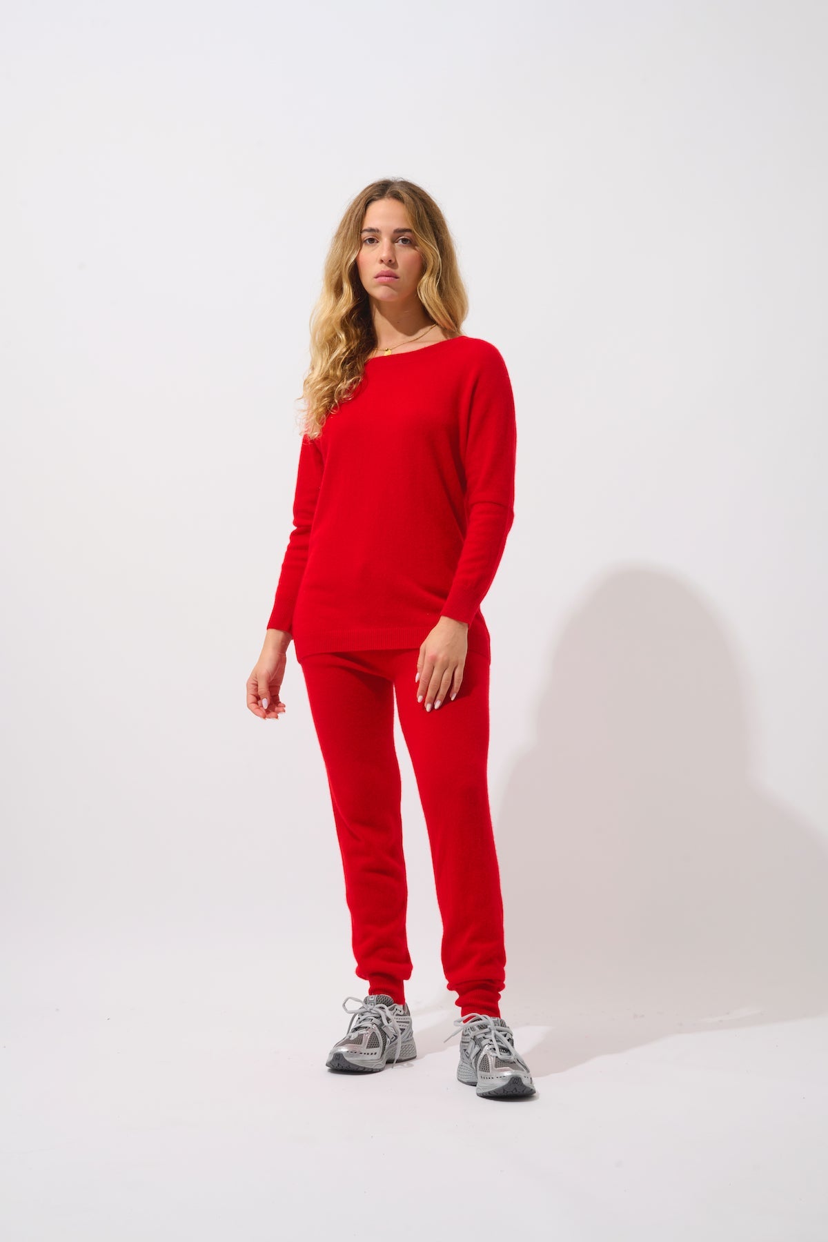 Pull Chauve Souris Goléon - Rouge - 100% Cachemire 2 Fils - Femme