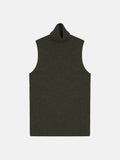 Jersey de cuello alto - 100% cachemira de 2 hilos - Caqui jaspeado