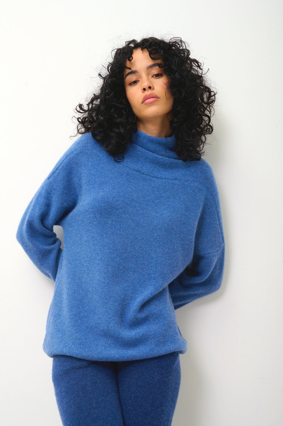 Roll-Neck Jumper - Collin - Denim Blue