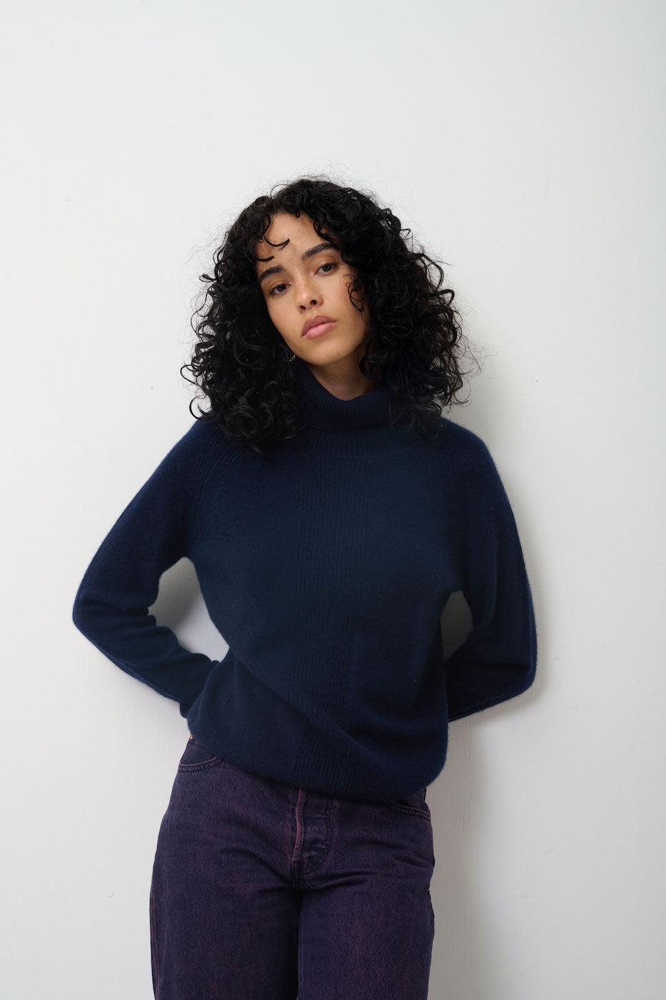 Jersey de cuello alto - Dolce - Azul marino
