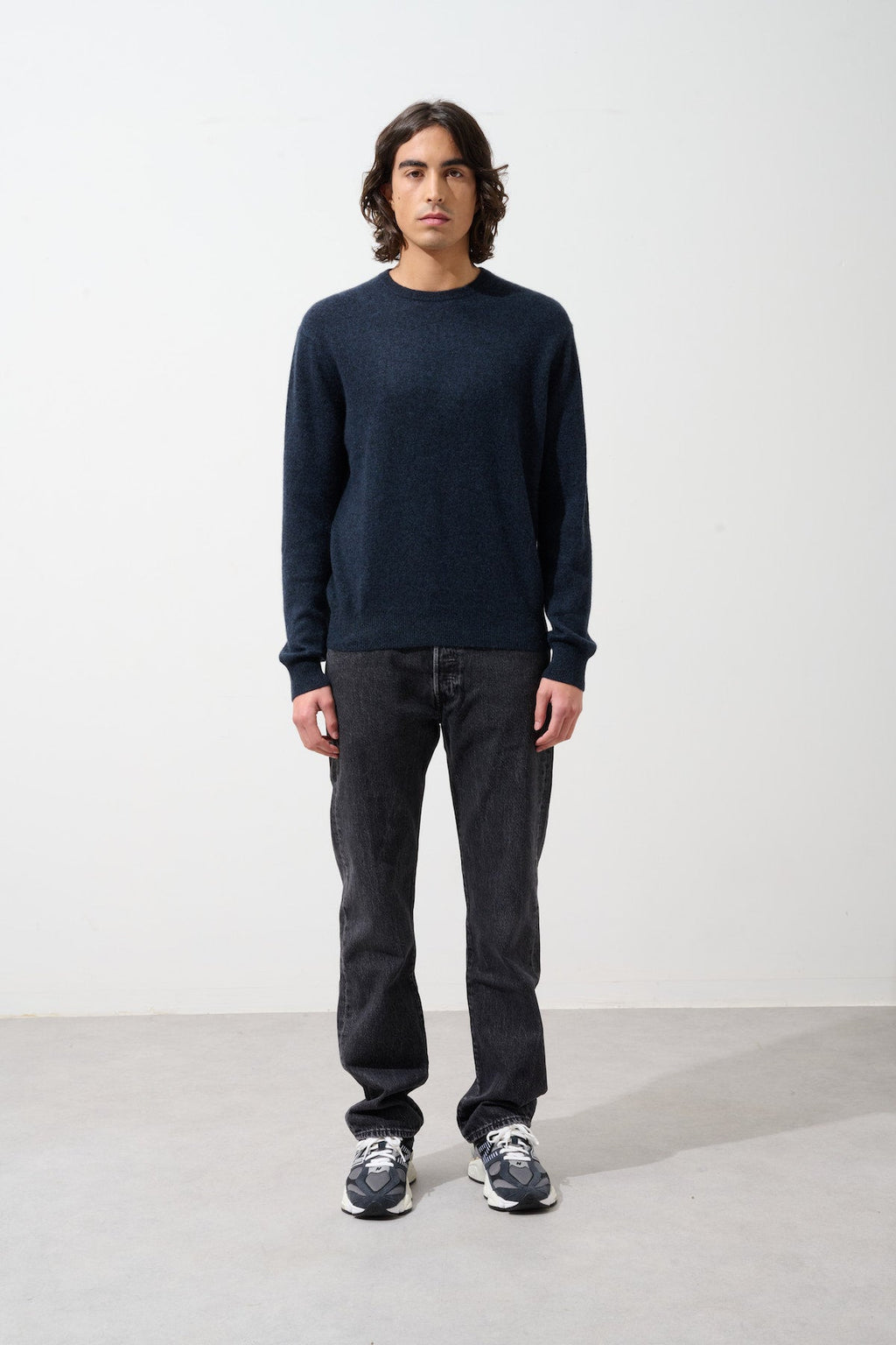 Pull Col Rond Aiglière - Caviar - 100% Cachemire 2 Fils