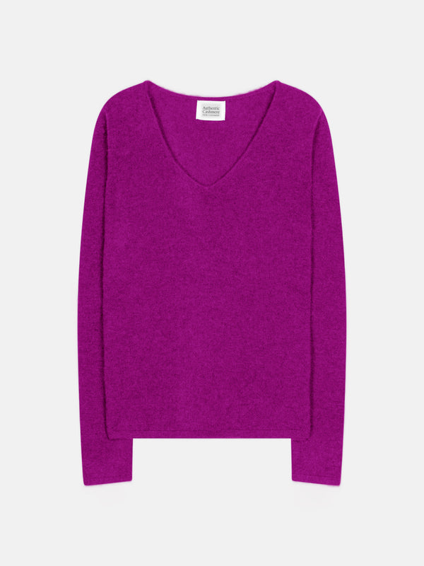 Pull Col V Galise - Violine - 100% Cachemire 2 Fils - Femme
