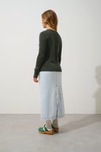 Pull Col Rond 4 Fils Ivy - Kaki - 100% Cachemire 4 Fils