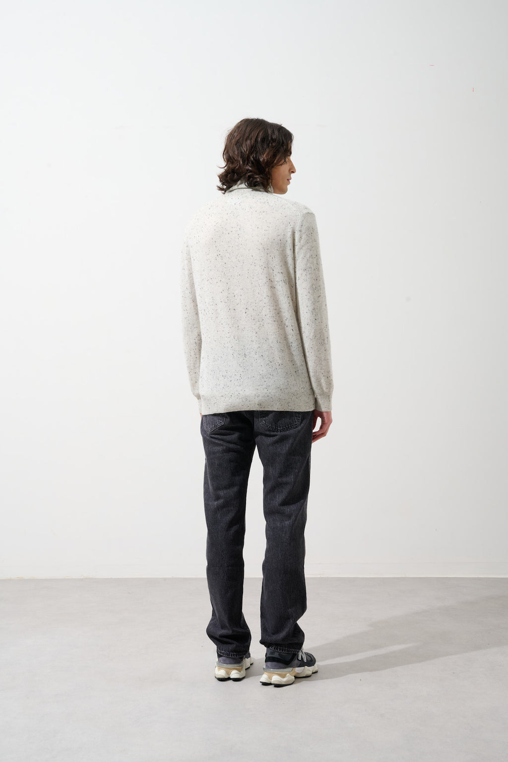 Pull Col Roulé - 100% Cachemire 2 Fils - Gris/Noir