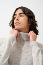 Pull Col Roulé - 100% Cachemire 2 Fils - Gris/Noir