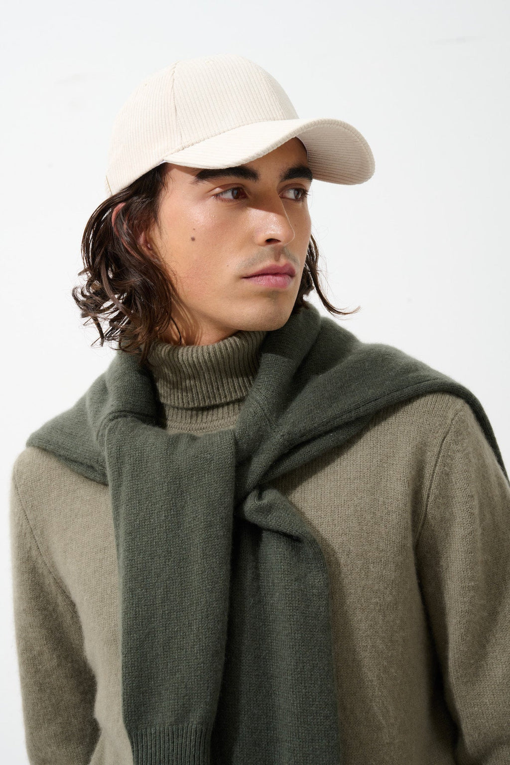Jersey de cuello alto de 4 hilos Martin - Army - 100% cachemir de 4 hilos - Hombre