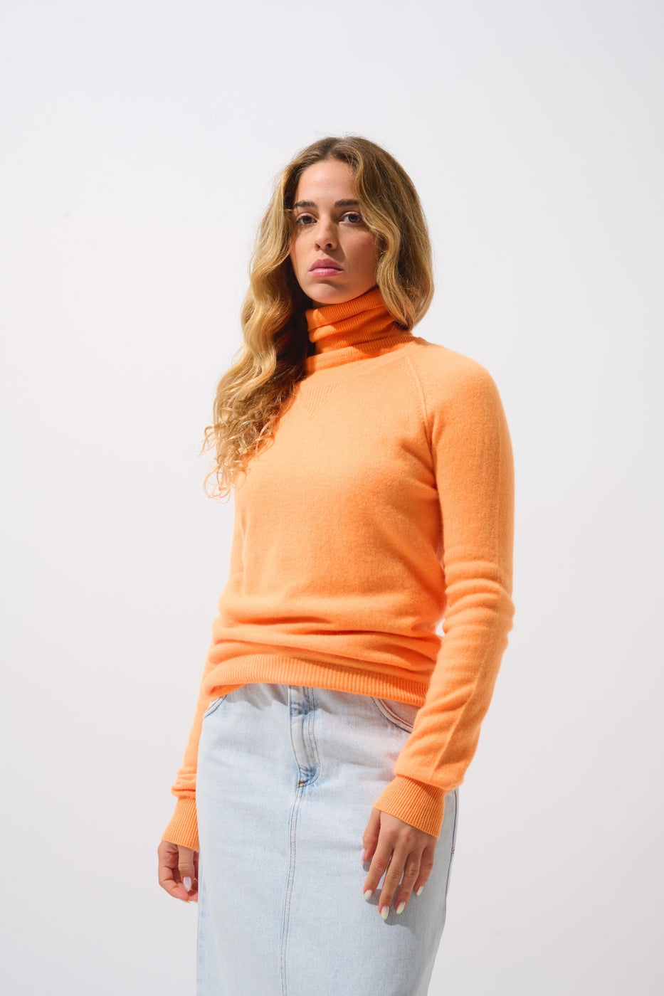 Round-Neck Jumper - Etret - Clementine