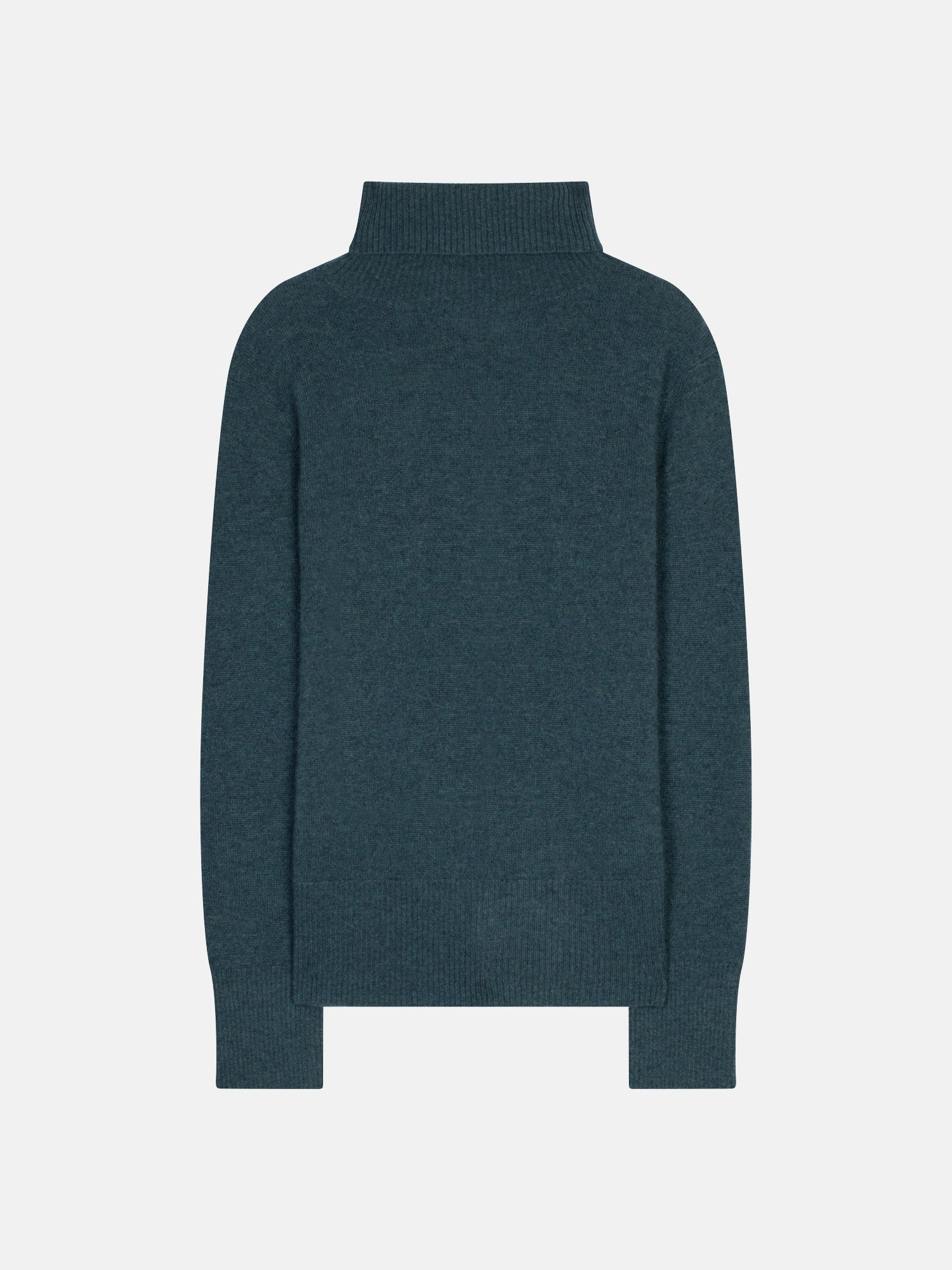 Pull Col Roulé Fornet - Vert Canard Chiné - 100% Cachemire 2 Fils