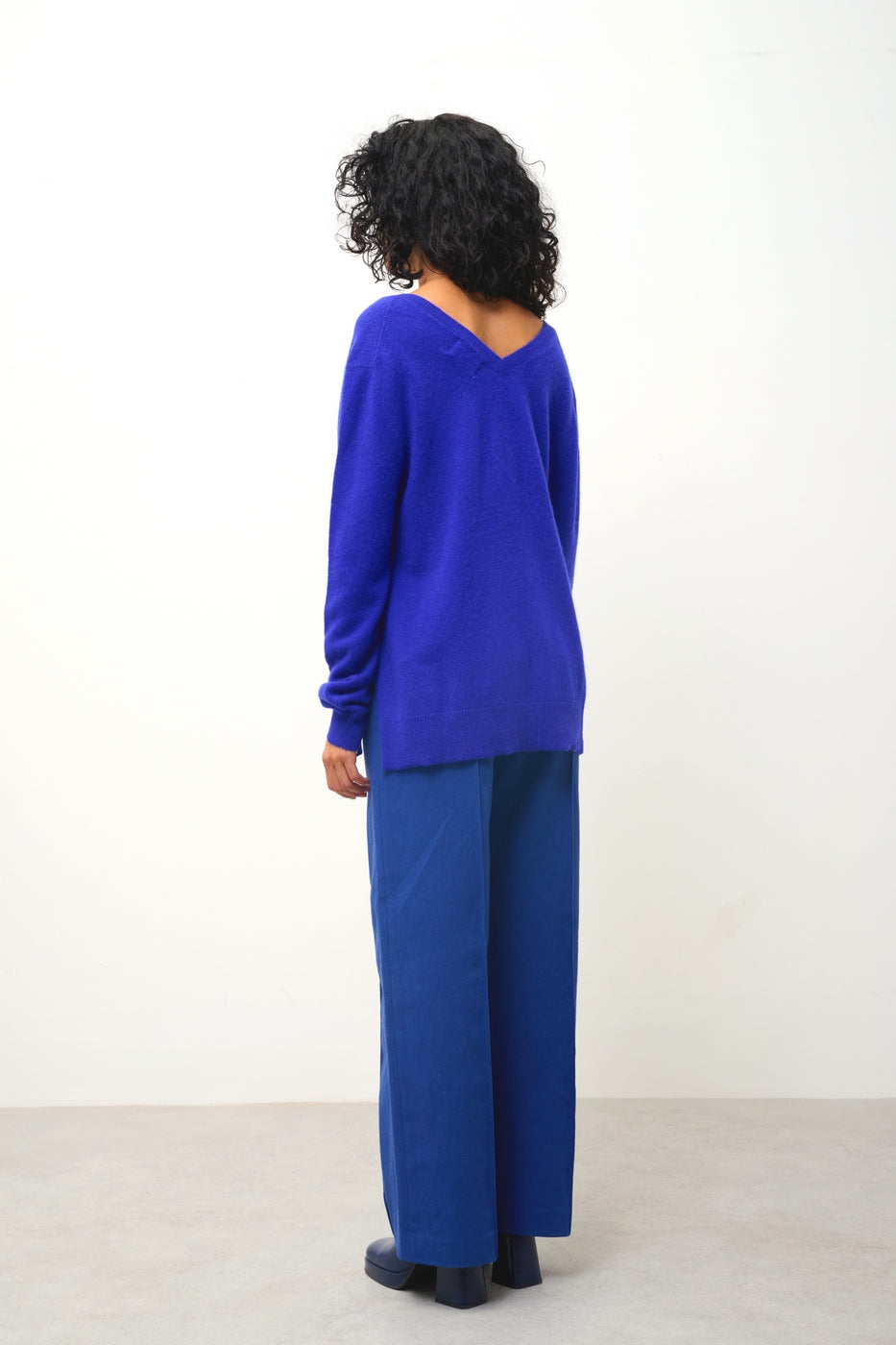 Pull Col V Devant Et Dos Giegn - Indigo - Femme