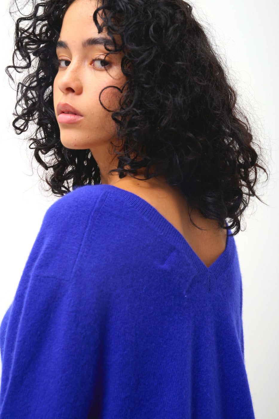 Pull Col V Devant Et Dos Giegn - Indigo - Femme