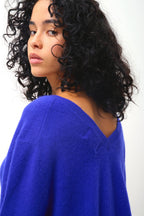 Pull Col V Devant Et Dos Giegn - Indigo - Femme