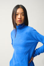 Roll Neck Jumper - 100% 2-Ply Cashmere - Electric Blue