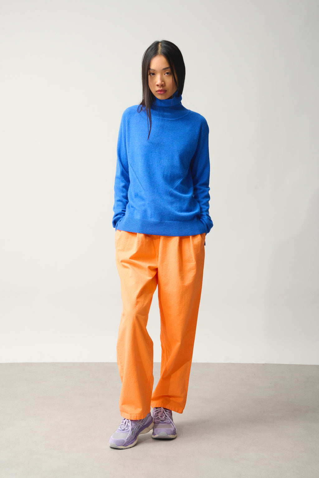Roll Neck Jumper - 100% 2-Ply Cashmere - Electric Blue