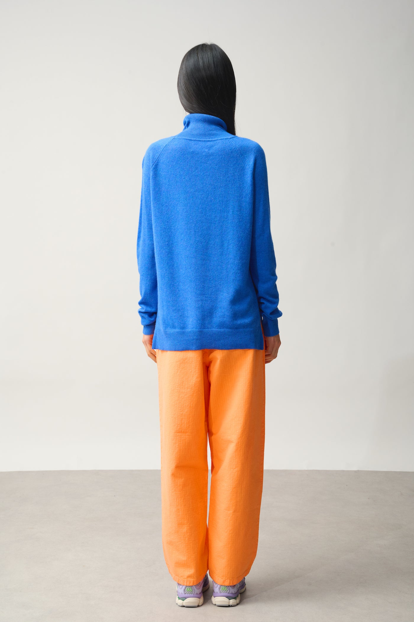 Roll Neck Jumper - 100% 2-Ply Cashmere - Electric Blue