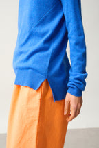 Roll Neck Jumper - 100% 2-Ply Cashmere - Electric Blue
