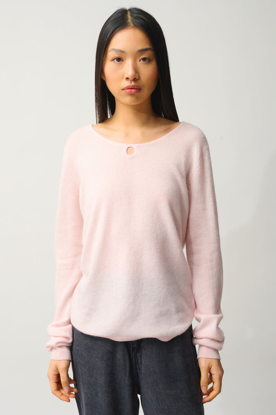 Drop-Hem Boat Neck Jumper - Glyder - Powder